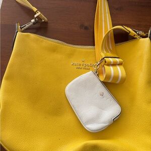 Kate Spade Sunny Yellow Shoulder Bag with White Pouch